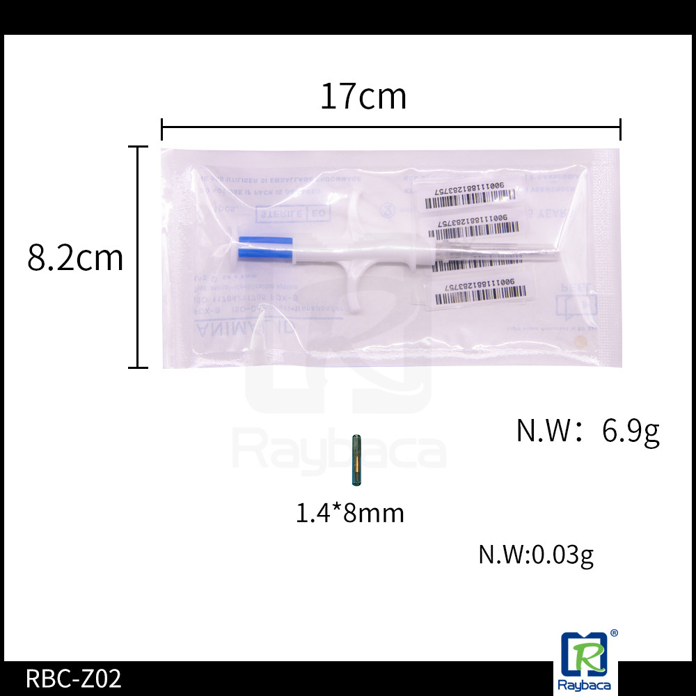 Labratory Rat Pet Id Microchip , Rfid Syringe Injection Electronic ID Tag 1.4 x 8mm, ICAR