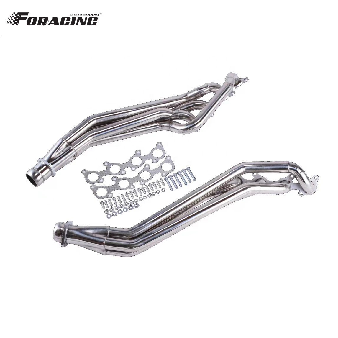 Polished Stainless Steel Exhaust Header for 5.0L V8 Mustang Manifold LS1 LS2 LS3 LS6 LSX Guaranteed Fit and Function