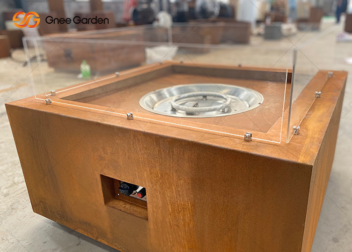 Customized Outdoorl Charcoal Brazier Gas Firepit Corten Steel Brazier Table
