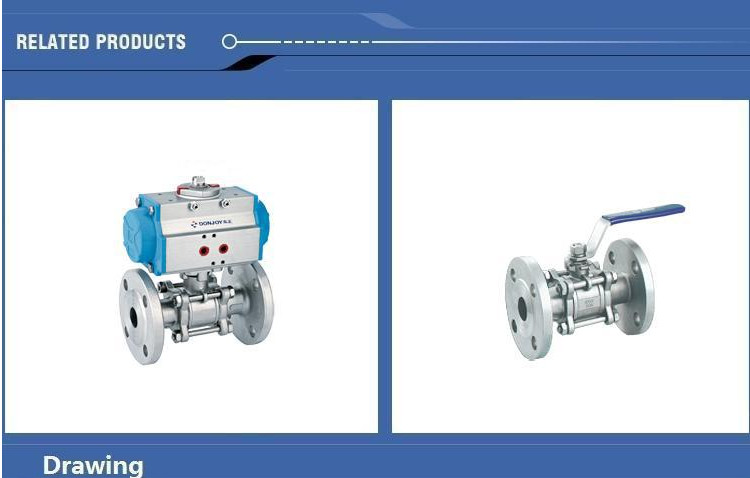 JIS-Flanged Sanitary Ball Valve , 3 PCS Ball valve With flange Connection