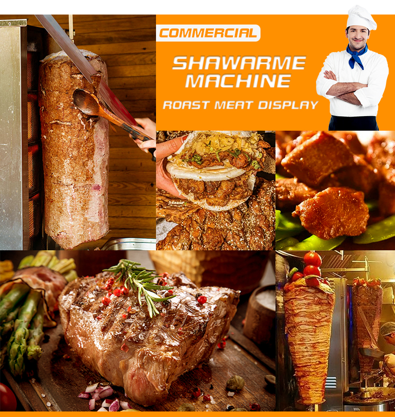 High Power Grill Meat Fast and Efficientlys Doner Kebab Shop Shawarma Making Machine