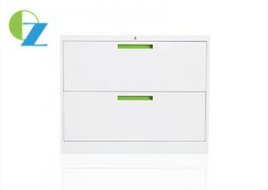 China Modern Two Drawer Lateral File Cabinet , Cold Steel File Cabinet White Color on sale