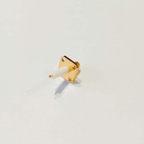 SMP RF Coaxial Connector Female Bulkhead Mount 50Ω Impedance DC-18GHz Gold-Plated Brass SMP-KYD4