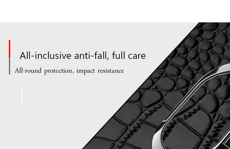 Genuine Leather Magnetic Ring Crocodile Mobile Phone Case for iPhone 14 Pro Max