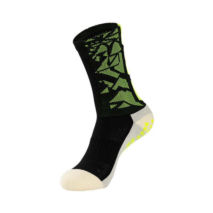Spring Thick Padded Football Custom Anti-slip Crew Football Socks Grip Weaving Method