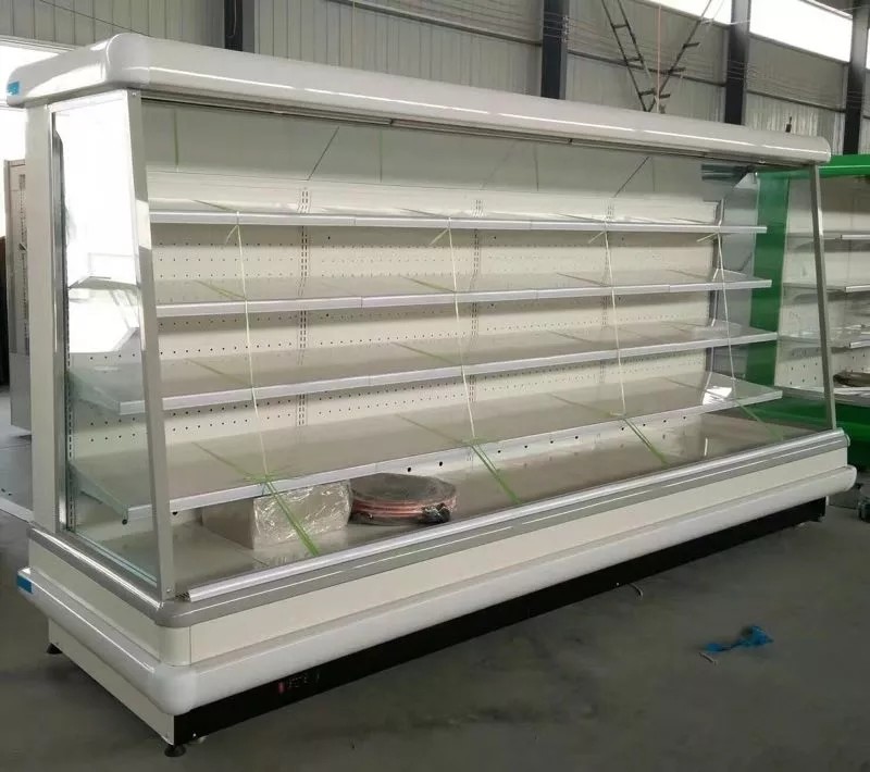 Vegetable Multideck Chiller Fruit / Beverage Open Display Fridge For Supermarket With Spray