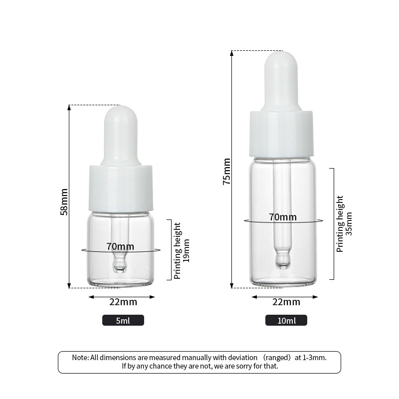 10ml Cosmetic Dropper Bottle , Frosted Small Dropper Bottles Plastic