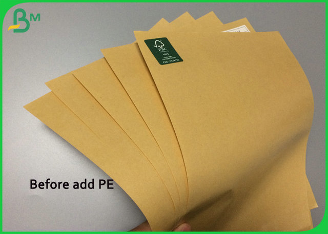 FDA Polythene 1 Side Coated Kraft 140g PE Paper For Fast Food Wrapping 