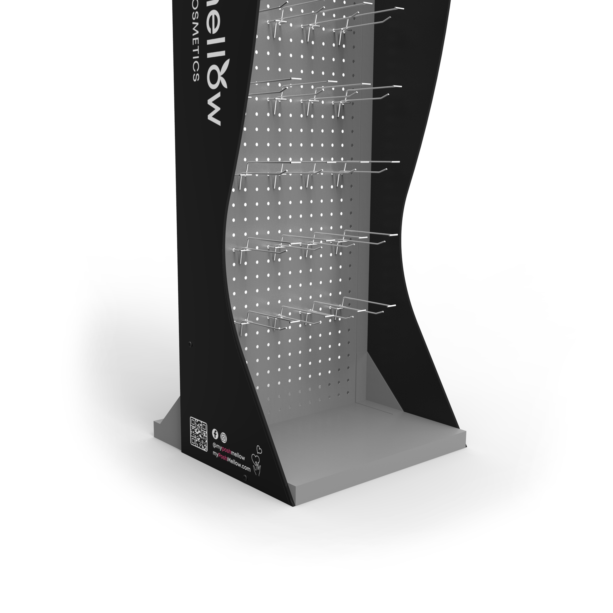 Retail Store Glove Display Stand Peg Display Stand With LCD Screen