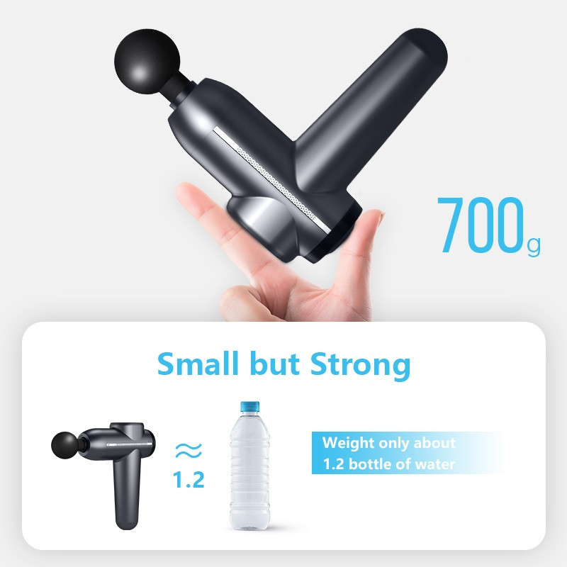 Deep Tissue Handheld Massager Gun Brushless Motor Cordless 6 Heads 45db