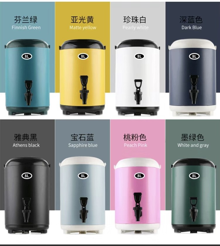 12L Stainless Steel Water Barrel Milk Tea Thermos Bucket