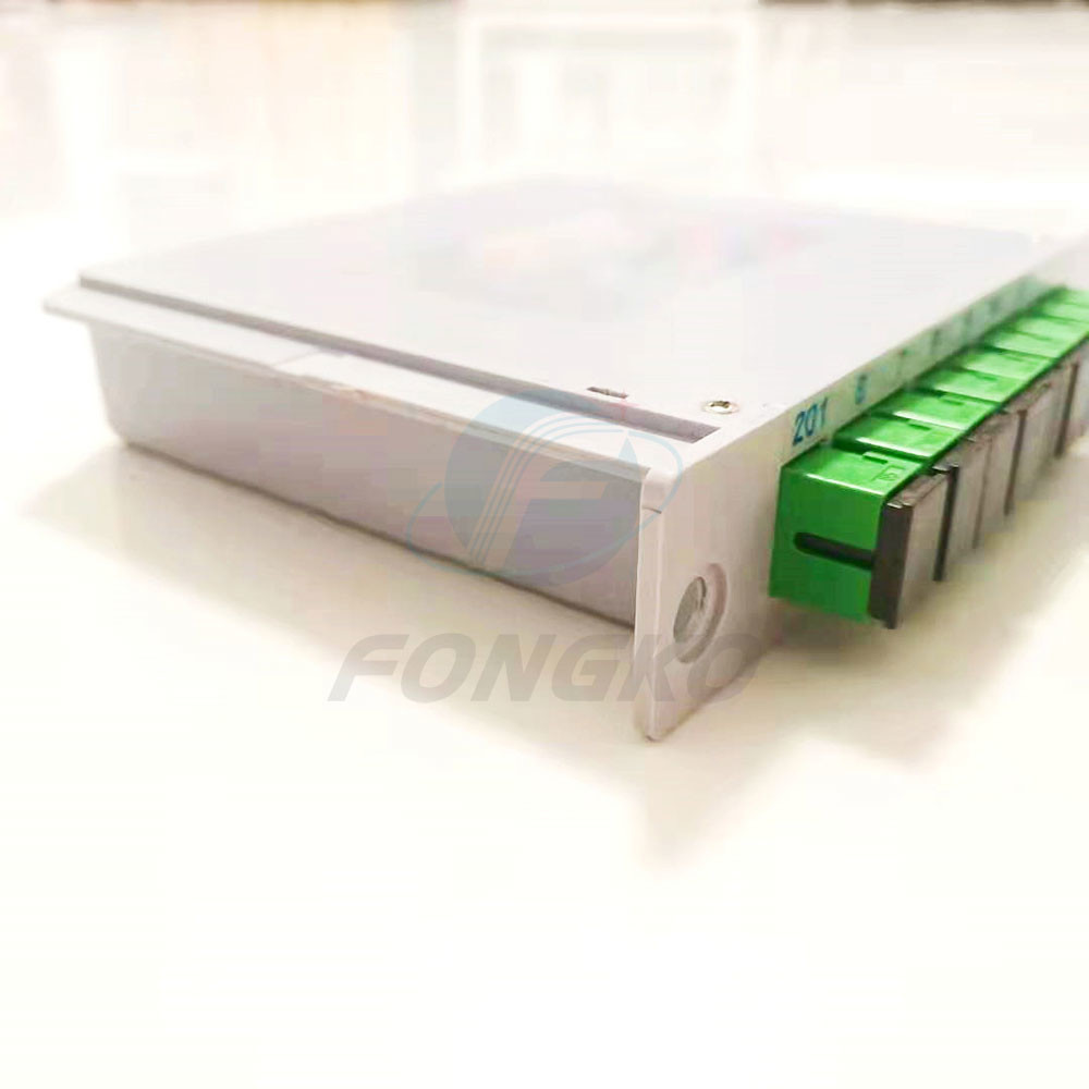 Insert Type Fiber Optic Divider with Adapter SC/APC 1*8 fiber optical Insertion type PLC splitter