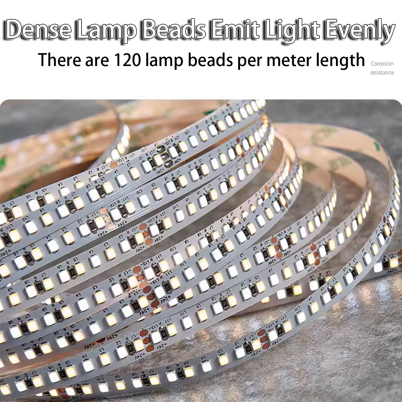 COB Flexible Soft Light Strip Low Voltage 24v Self-Adhesive No Strobe for Living Room