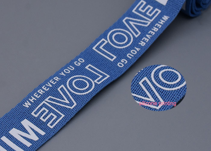 Polyester Webbing Anti Slip Elastic Band With White Custom Silicone Logo