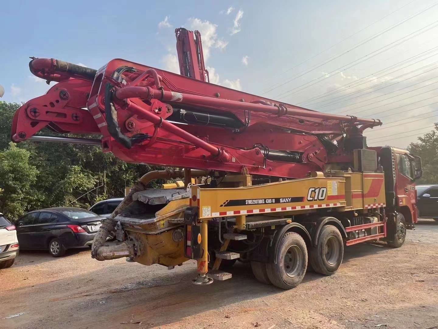 SYM5290THBES 430C-10 Sany Homemade Chassis 43m 2021 Second-hand Concrete Pump Truck For Heavy Duty Construction