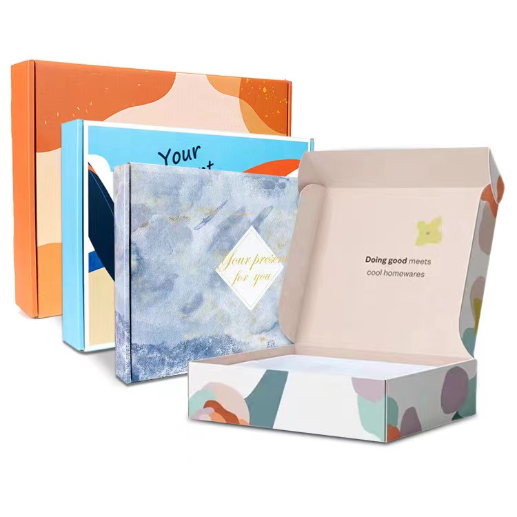 Printed Corrugated Cardboard Shipping Box Gift For Apparel Shipping