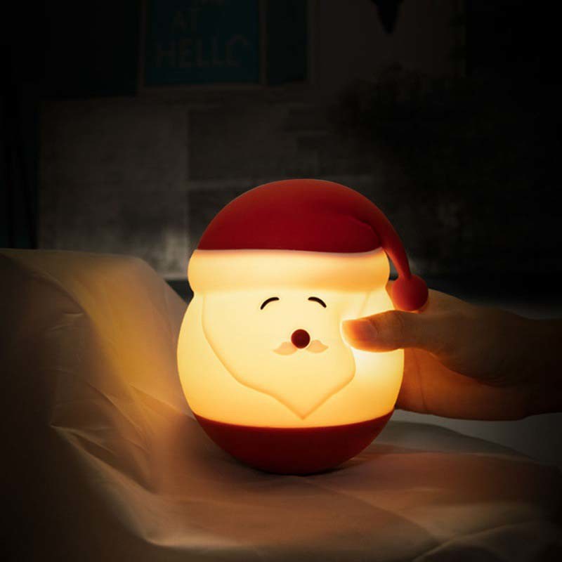 Christmas Night Light For Kids Lamp Cute Lamp 16 Colors Tap Silicone Kids Night Light USB Rechargeable Baby Night Lights