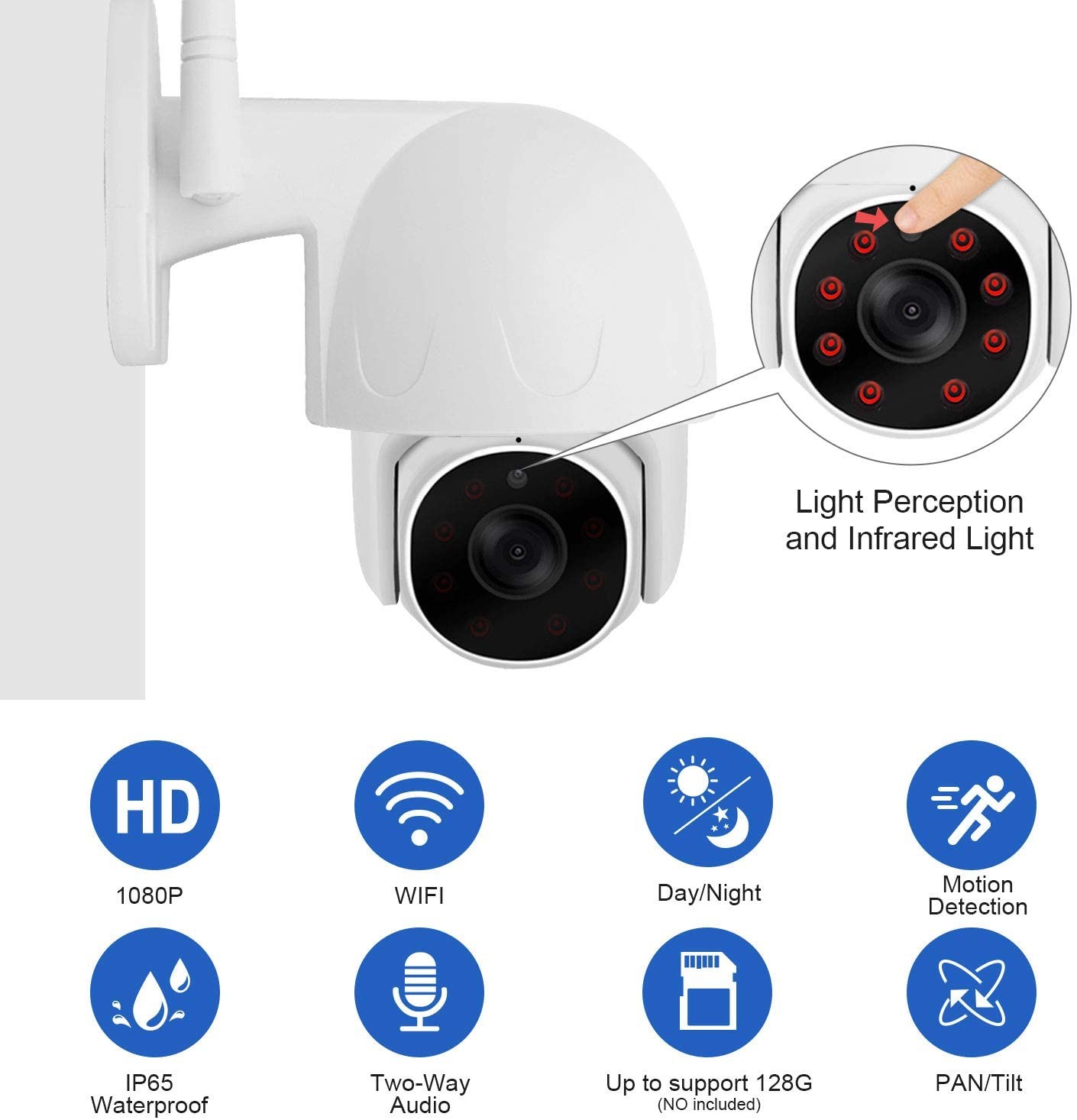 Indoor Plug In Security Smart Security Camera Dome With Alexa 1/3" CMOS