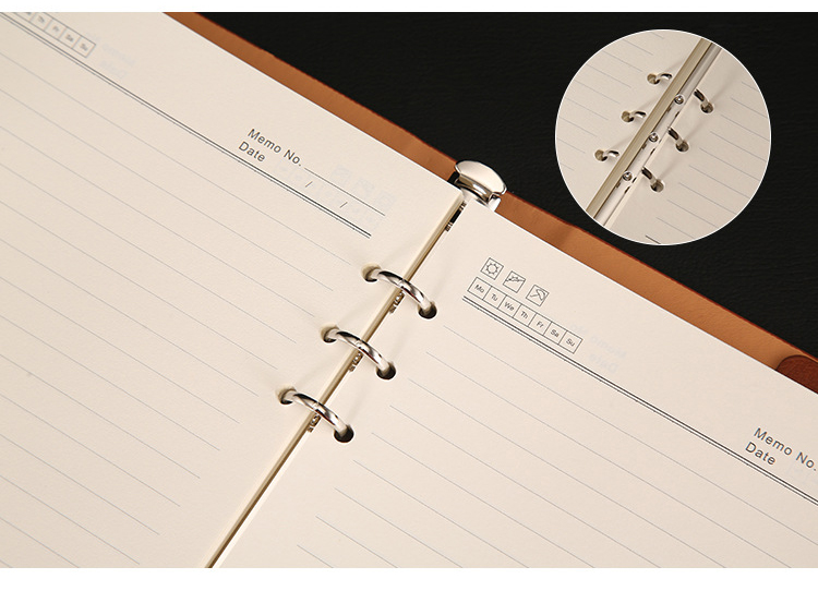 Customized A5 Business Notebook with Portable Loose-leaf Design and Leather Cover