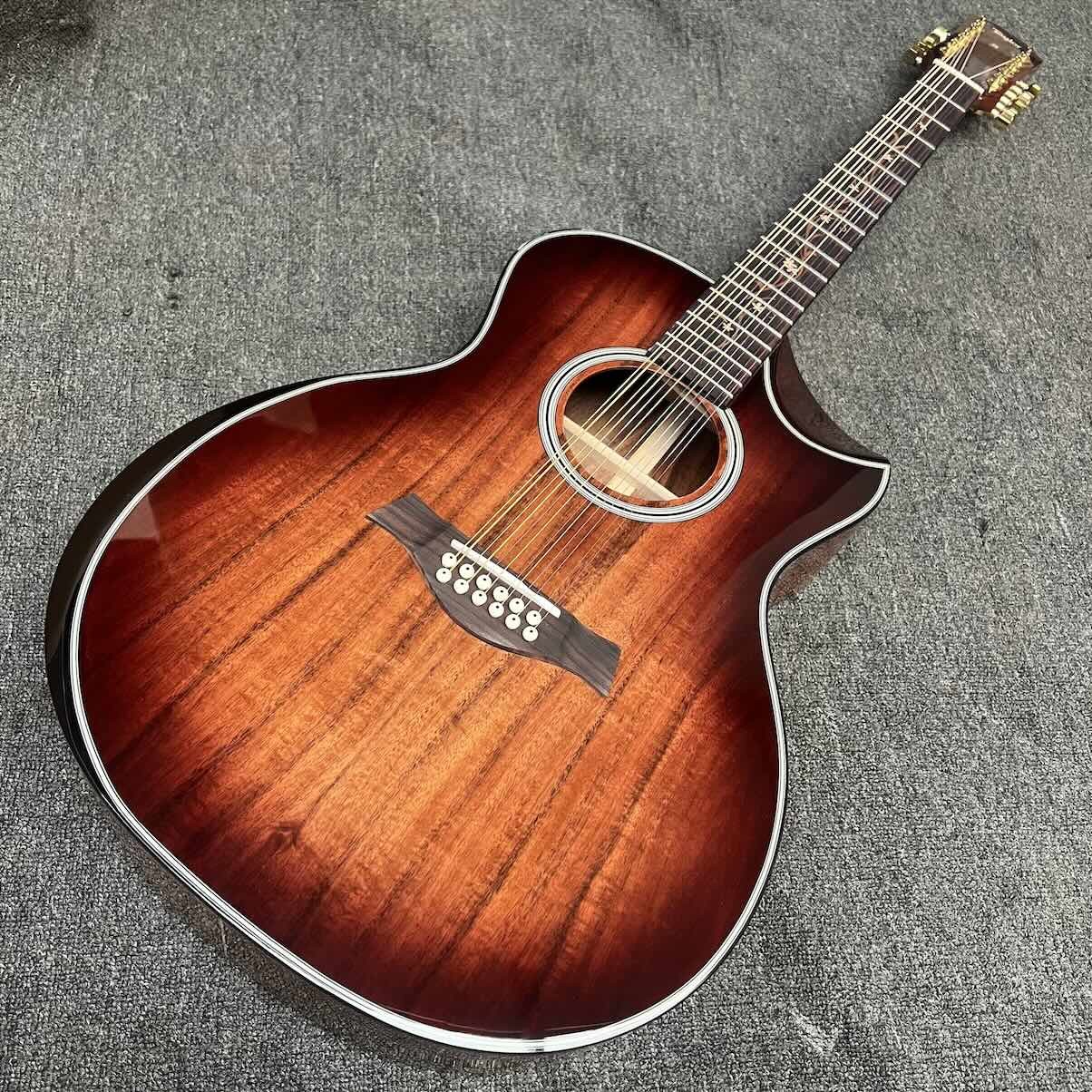 Custom 6 Strings Hawaiian KOA Top Solid Hawaiian Koa Back Sides Mahogany Neck Ebony Fretboard Cutaway K24ce Acoustic Guitar
