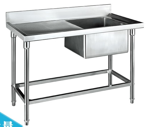 Catering Sinks Stainless Steel Single Sink with Side Table 1200*600*800+150mm