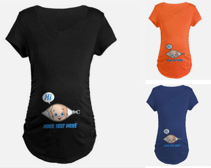 new arrived custom made cotton spandex high quality cute printed wholesale blank maternity t shirts