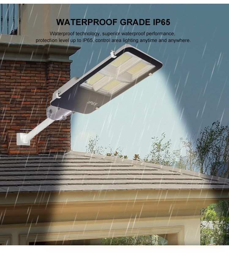 Ip65 Waterproof aluminum Solar Powered LED Street Light Brightness LED Chips With Pole
