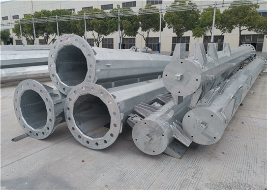 Anti - Rust Steel Tubular Pole With Climbing Ladder , Steel Transmission Pole