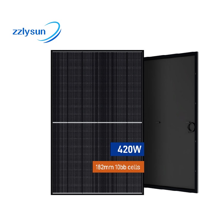 Professional factory 400W 415W 405W monocrystalline photovoltaic all black mono cells solar panel for home solar power system