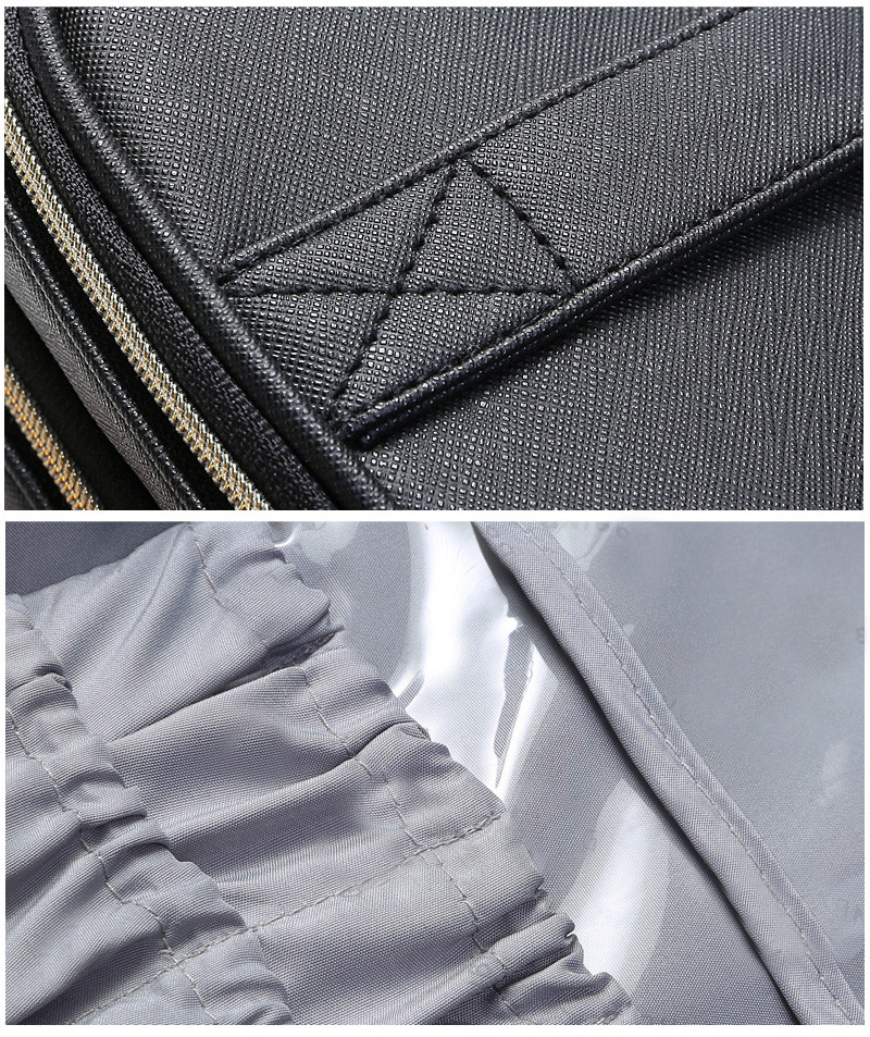 Mirror PU Leather Wash Cylinder Bucket Makeup Bag