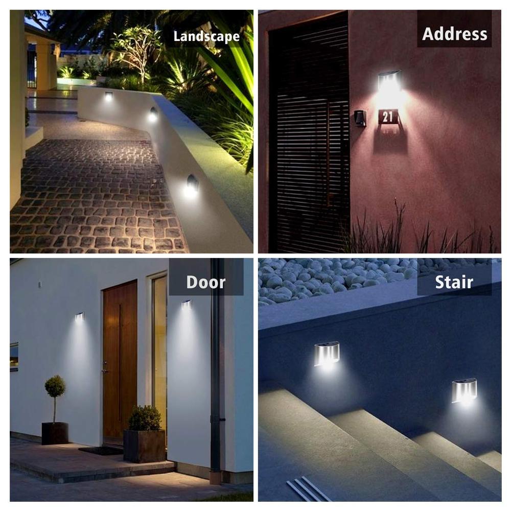 Fence Solar Powered PIR Motion Sensor Light Stainless Steel LED Lighting and Circuitry Design Residential ROHS Ce 1-year 10000