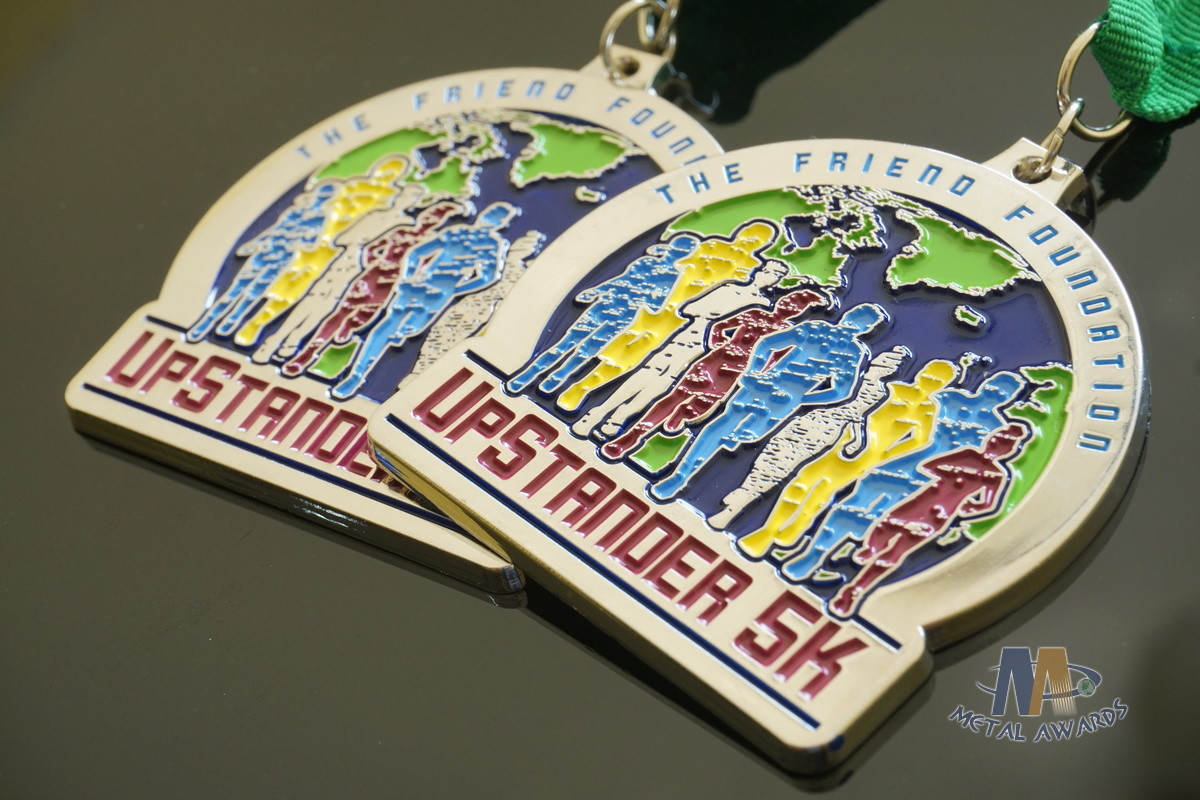 Matt Silver Plating Custom Sports Medals / Upstander 5K Medal