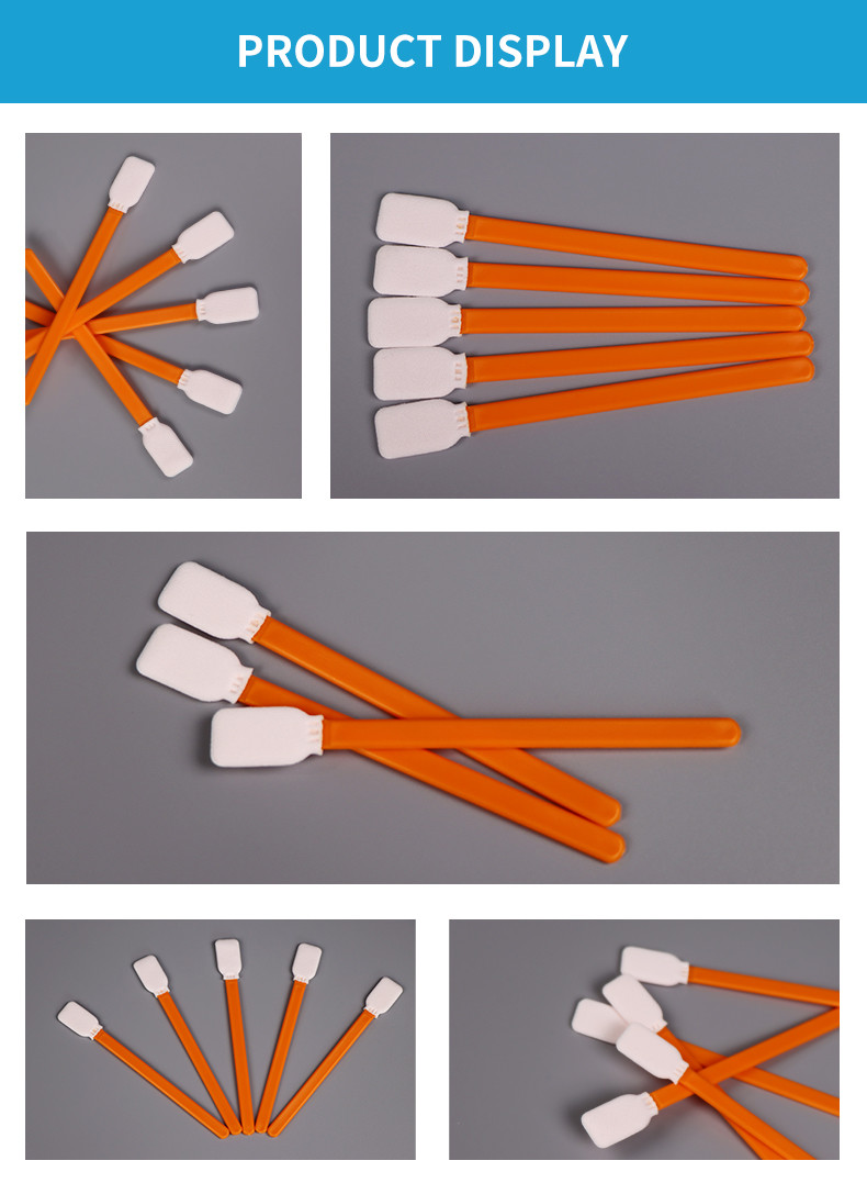 Double Layer Rectangle Head Laser Sealed Printer Head Cleaning Class 100 Knitted Polyester Tip Cleanroom Swabs