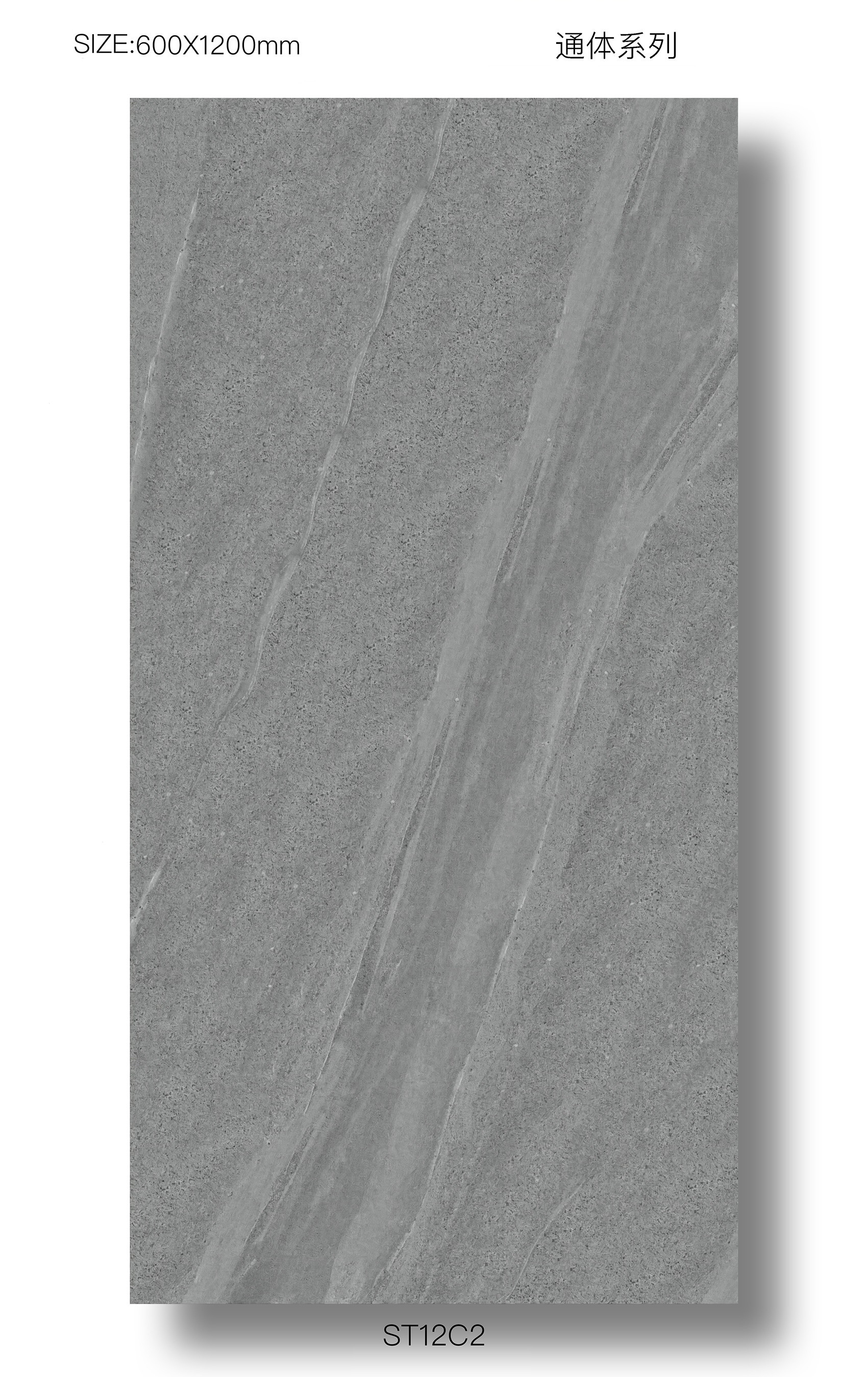 Outdoor Floor Durable 60x120cm Full Body Porcelain Decoration Tiles For Terrace Gray Eco-Friendly Tiles