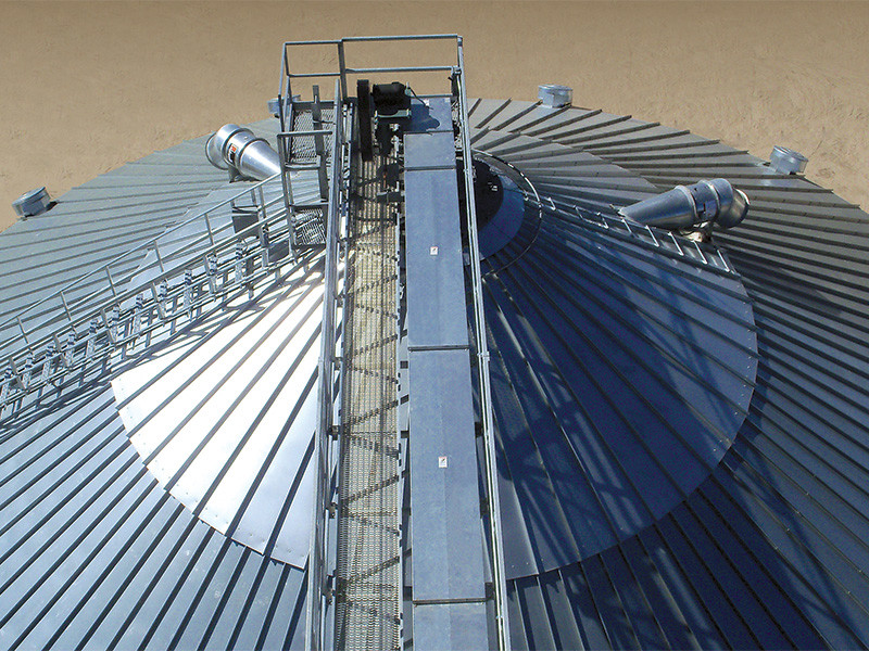 500T 1000T 10000T Vertical Grain Storage Silo , Hot Dip Galvanized Flat Bottom Grain Bins