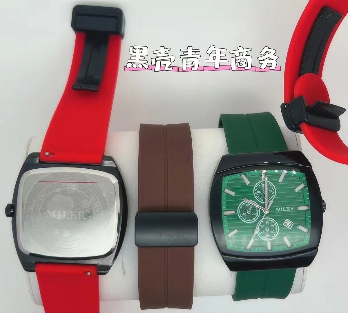 Custom White Dial Luxury Men's Watch Multiple Color Analog Display