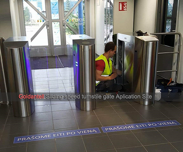 Speed Two Lane Half Height Turnstiles Retractable Input Barrier Gate