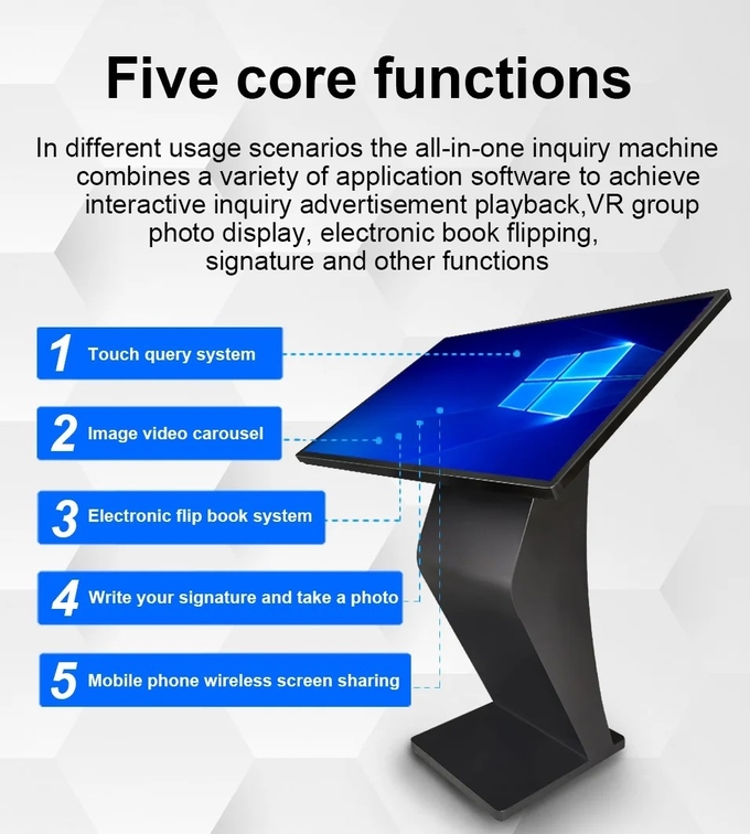 Exhibition Hall Self Service Touch Screen Kiosks 21.5 32 43 55'' Android Windows