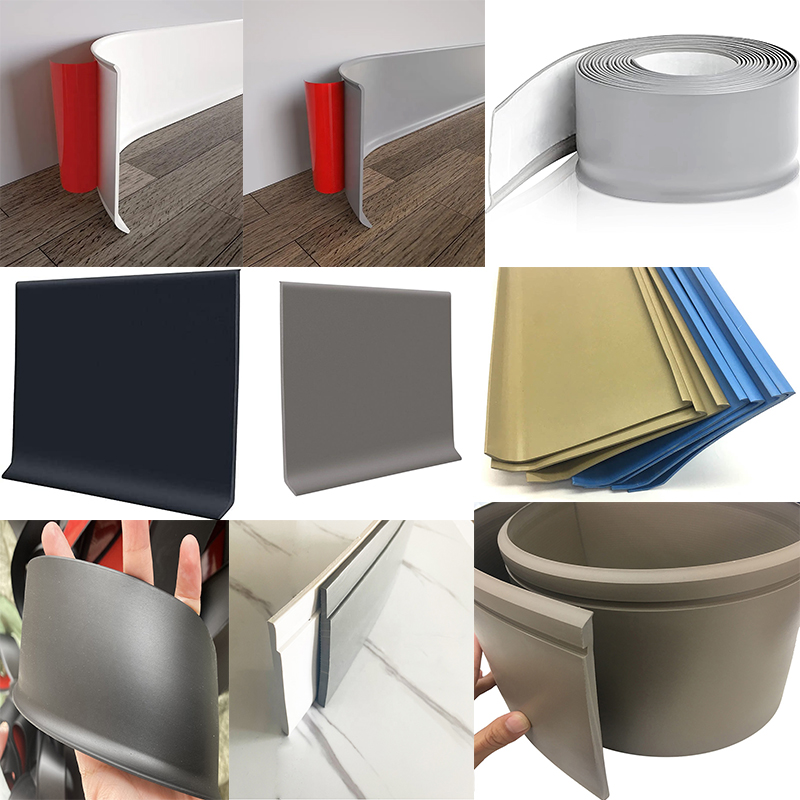 Flexible Baseboard Molding Trim 4 Inch x 20 Feet Extrusion Process Glossy Finish