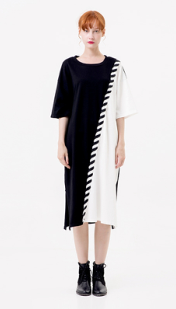 OEM Casual Clothing Fashion Patchwork T-Shirt Dress Women