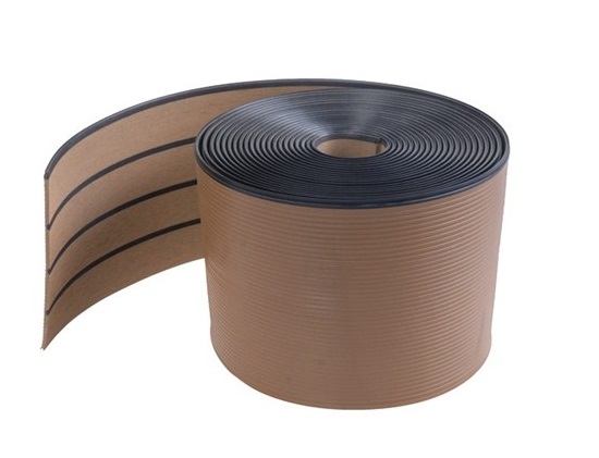 190*5*25000mm PVC Synthetic Teak Marine Decking for Boat Flooring at Competitive