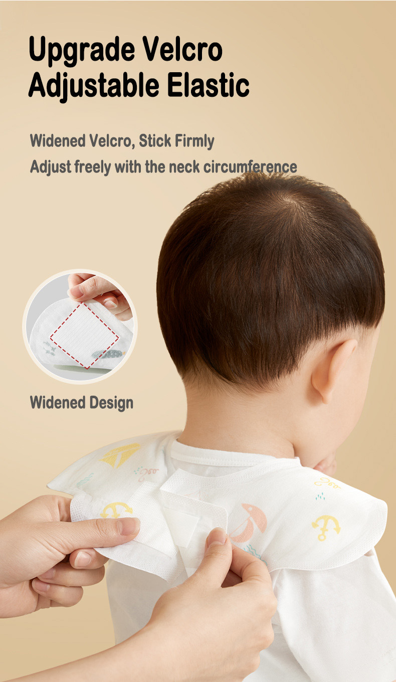 Organic Cotton Baby Waterproof Feeding Bib in a Comprehensive Assortment of Colors