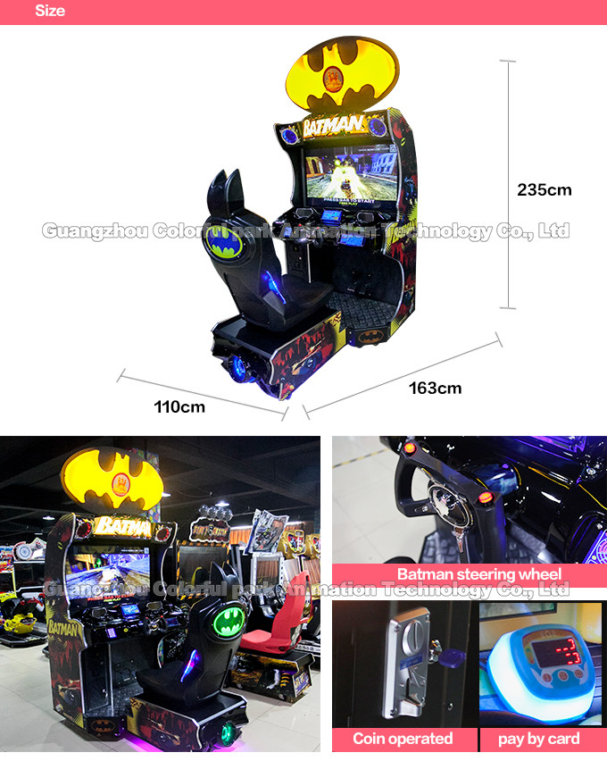CE Approved Batman Arcade Machine , Video Game Machine With Adjustable Seat