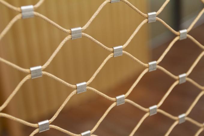 316 Stainless Steel Wire Rope Mesh  Diamond Shape Ferrule Rope Mesh