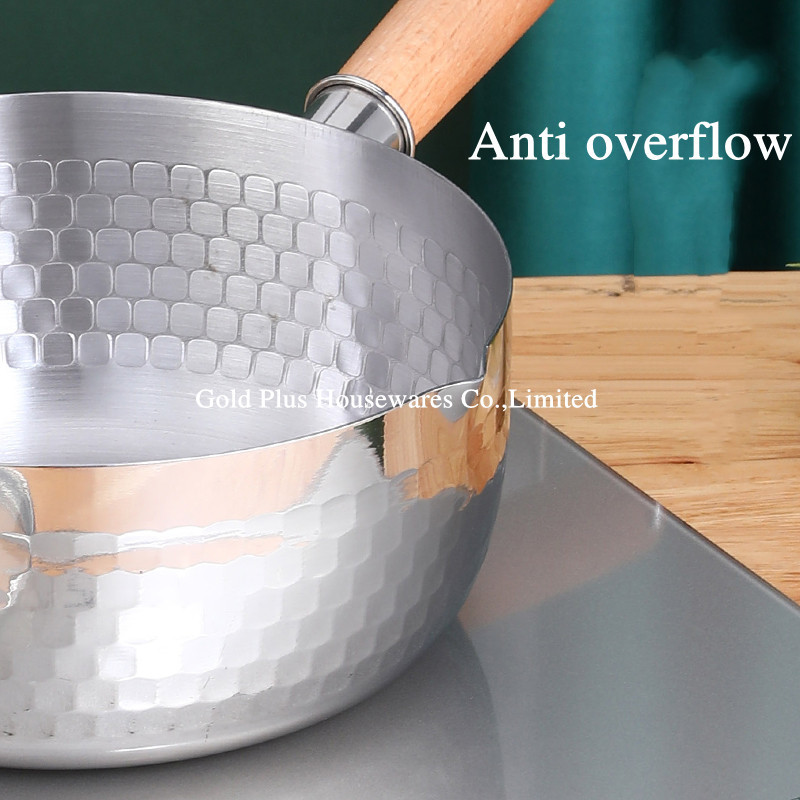 Domestic Stainless Steel Kitchen Cookware With Long Wooden Handle