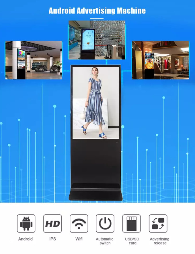 Ultra Wide Stretched LCD Advertising Display Screen , LCD Advertising Monitor 450 cd/m2