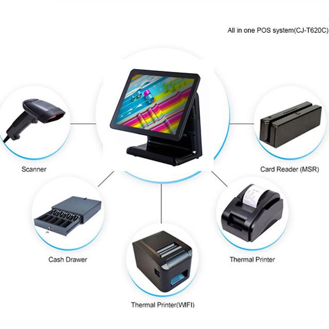 8 Digital LED Display All In One Pos Terminal I7 Dual - Core CPU For Payment System