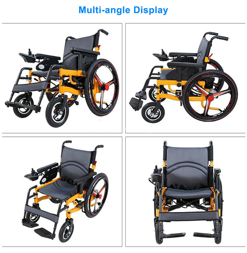Outdoor Electric Medical Transport Wheelchair 24V 12Ah Battery Folding