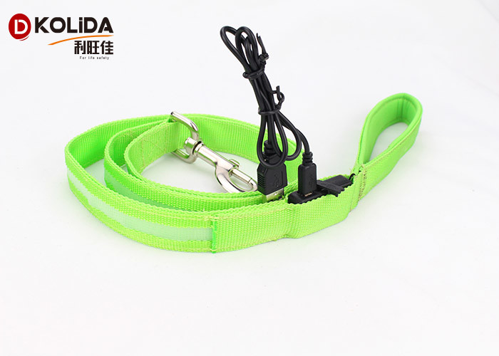 USB Rechargeable 47.2 Inch 120cm Led Light Dog Leash Night Safety Pet Leash Neon Green