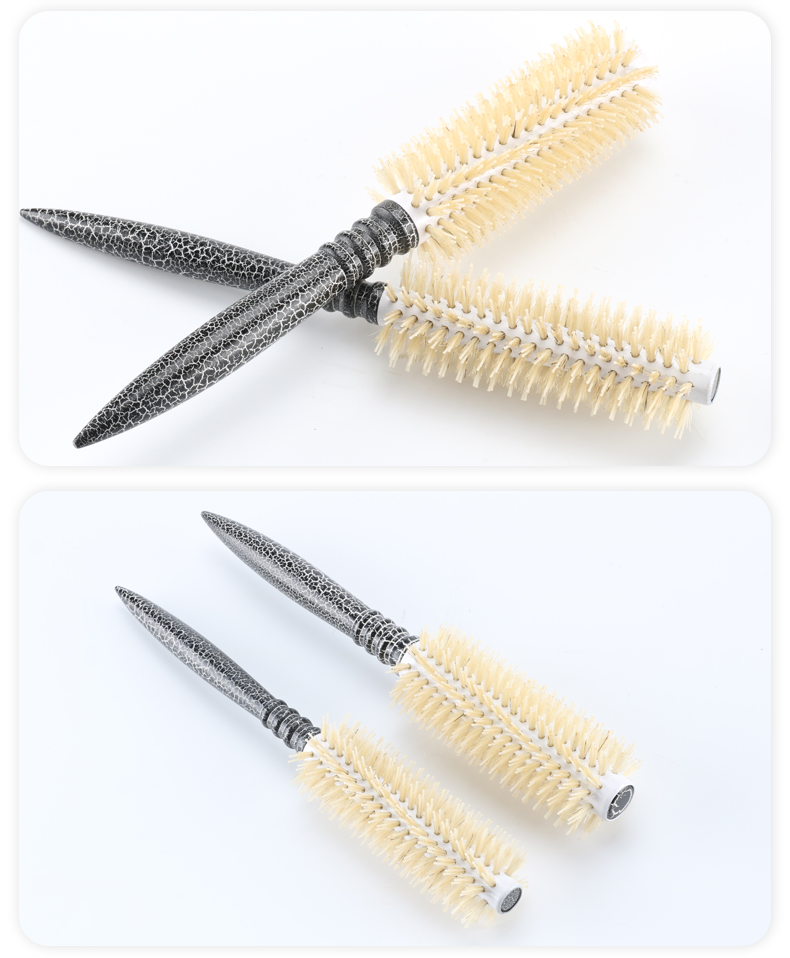 Natural Color Wood Handle Hair Brush Blow Dry Heat Resistant Rolling Curly Hair Brush